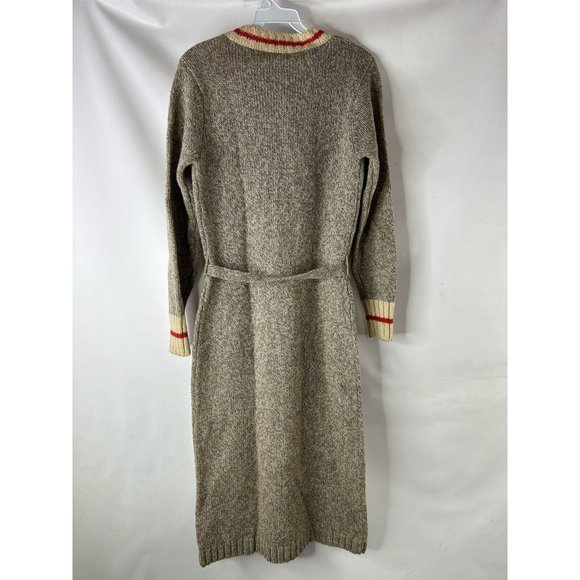 VTG 80s Cowichan Wool Knit Belted Button Sweater Dress Rockabilly - Picture 7 of 7